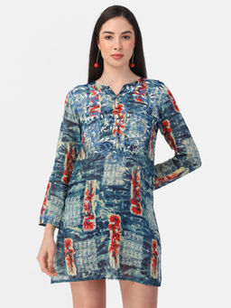 Aditi Wasan - Multicolor Printed And Hand Embroidered Cotton Tunic