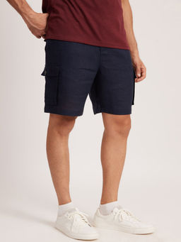 Creatures of Habit - Linen Cargo Shorts- Indigo