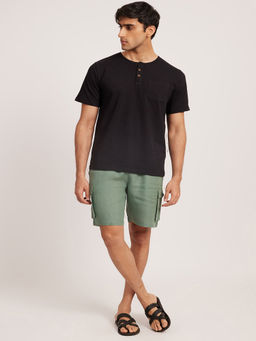 Creatures of Habit - Linen Cargo Shorts- Sage Green