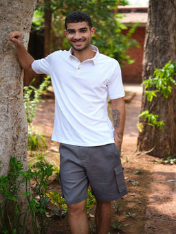 Creatures of Habit - Linen Cargo Shorts- Slate Grey