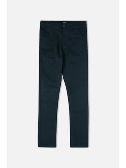 Allen Solly - Boys Navy Blue Solid Cotton Blend Casual Trouser