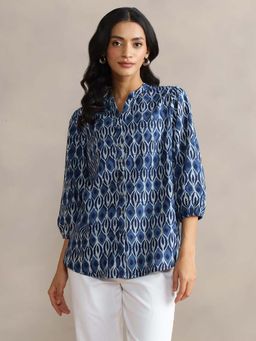 Fabindia - Blue Cotton Printed Shirt
