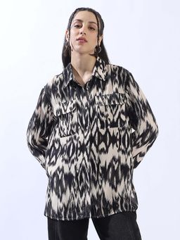 Hubberholme - Women Tie & Dye Oversized Spread Collar Full Sleeve Shirt