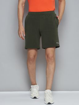 Alcis - Men Olive Green Solid Slim Fit Sports Shorts