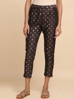 Folksong - All Over Buti Dark Brown Jacquard Slim Pants