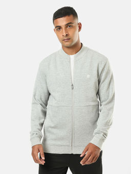 CULT - Mens Grey Panelled Zipper Sweatshirt