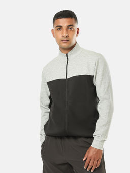 CULT - Mens Black and Grey Color Block Jacket with Side Pockets