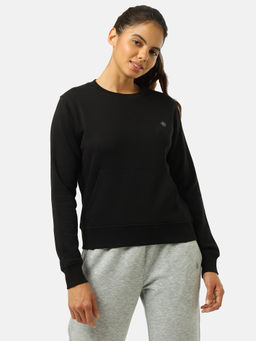 CULT - Women Black Crew Neck Solid Sweatshirt