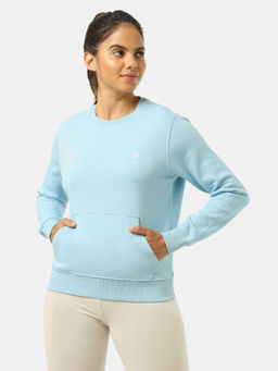 CULT - Women Blue Crew Neck Solid Sweatshirt