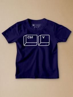 Be Awara - Ctrl V Half Sleeves Kids T-shirt Navy Blue