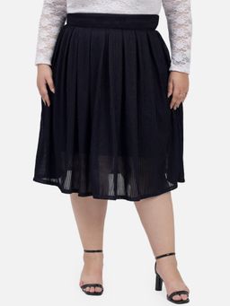 Martini - Blue Box Curve Plus Size Pleated Shimmer Skirt