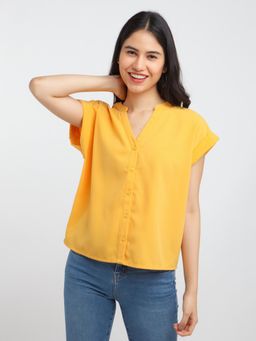Zink London - Womens Yellow Solid Top