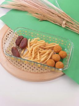 Kuber Industries - Borosilicate Printed Glass Baking Tray