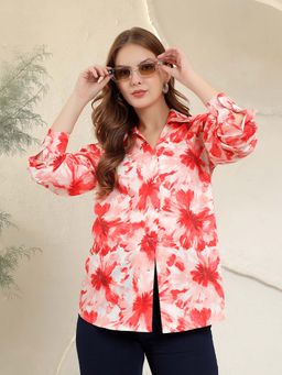 Kibo - Red Floral Casual Shirt