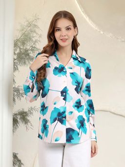 Kibo - White Floral Casual Shirt