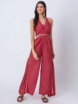 Moomaya - Solid Wide Leg Jumpsuit