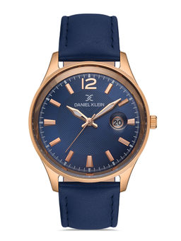Daniel Klein - Dark blue Color Leather Strap Watch for Men DK.1.13071-5