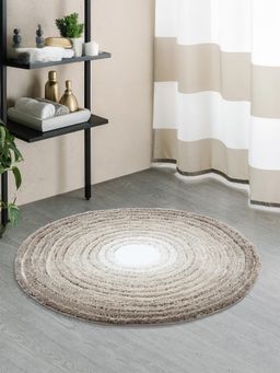 OBSESSIONS - Beige Anti-Skid TPR Backing Polyester Bath Mat (M)