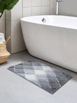 OBSESSIONS - Grey Anti-Skid TPR Backing Polyester Bath Mat