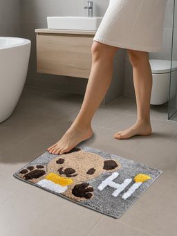 FABINALIV - Multi-Color Graphic Cotton Blend Anti Skid Bath Mat