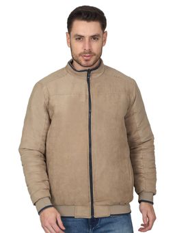 Cantabil - Men Solid Beige Casual Reversible Jacket