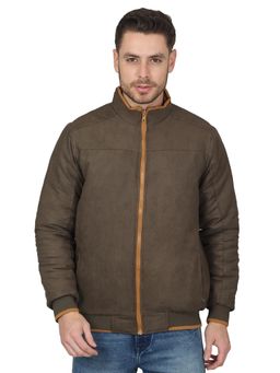 Cantabil - Men Solid Olive Green Casual Reversible Jacket