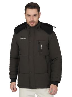 Cantabil - Men Solid Olive Green Casual Jacket