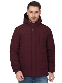 Cantabil - Men Solid Wine Casual Jacket