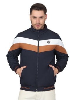 Cantabil - Men Solid Navy Blue Casual Reversible Jacket