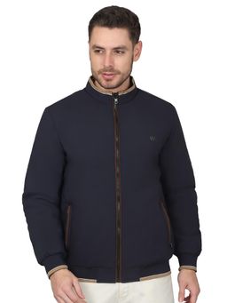 Cantabil - Men Solid Navy Blue Casual Reversible Jacket