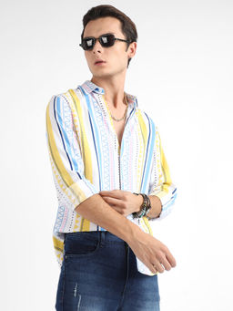 Campus Sutra - Men Multi-Color Geometrical Print Shirt