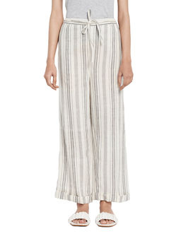 Fabindia - Cotton Striped Casual Pants- White