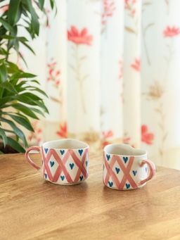 ExclusiveLane - Sweetheart Ceramic Handpainted Tea & Coffee Mugs (Pack of 2)
