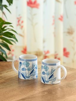 ExclusiveLane - Handcrafted Floral Bliss Ceramic Tea & Coffee Mugs (Pack of 2)