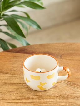 ExclusiveLane - Hand-Embossed Peek-A-Boo Ceramic Tea & Coffee Mug