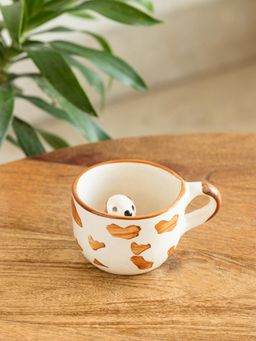ExclusiveLane - Hand-Embossed Puppy Surprise Ceramic Tea & Coffee Mug