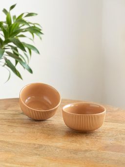ExclusiveLane - Earthy' Ceramic Serving Snack Bowls (Pack of 2)