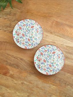 ExclusiveLane - Handcrafted 'Spring Garden' Ceramic Dinner Plates (Set of 2)
