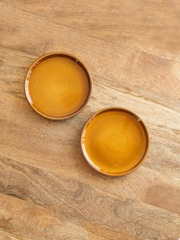 ExclusiveLane - Hand Glazed 'Forest Canopy' Ceramic Quarter Plates (Pack of 2)