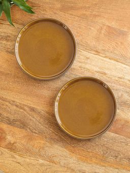 ExclusiveLane - Hand Glazed Mariana Blues Ceramic Dinner Plates (Set of 2)