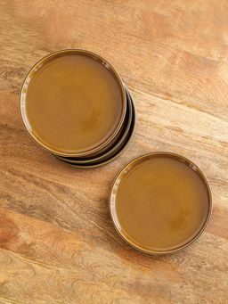 ExclusiveLane - Hand Glazed Mariana Blues Ceramic Dinner Plates (Set of 4)