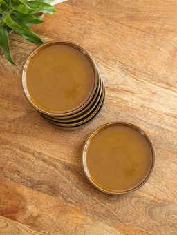 ExclusiveLane - Hand Glazed 'Mariana Blues' Ceramic Side Quarter Plates (Pack of 6)