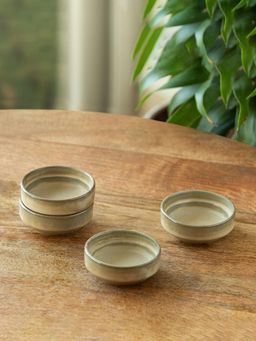 ExclusiveLane - Wheat Serenity' Porcelain Chutney & Pickle Bowls (Pack of 4)