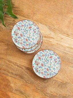 ExclusiveLane - Handcrafted 'Spring Garden' Ceramic Dinner Plates (Set of 4)
