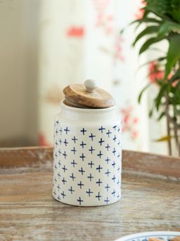 ExclusiveLane - Ceramic StarMark Jar & Container with Airtight Wooden Lid