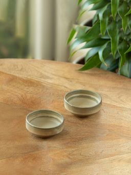 ExclusiveLane - Wheat Serenity' Porcelain Chutney & Pickle Bowls (Pack of 2)