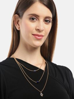 Blueberry - Evil Eye Pendant Layered Chain Necklace