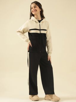 Lil Tomatoes - Girls Black Cotton Fleece Knit Full Sleeve Track Suit