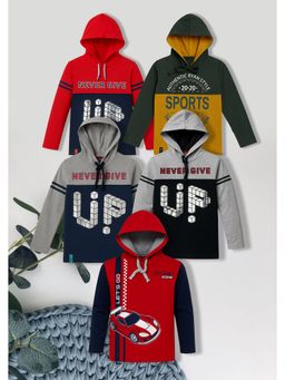 3PIN - Boys Multi-Color Cotton Printed Pull On Hoodies (Pack of 3)