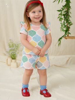 Kidbea - Girls Multi-Color Cotton T-shirt & Shorts